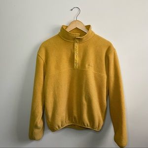 LL Bean Mustard Yellow Fleece Pullover